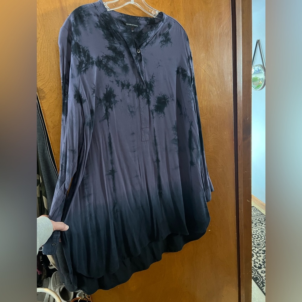 Rock & Republic Purple & Black Tie-Dye Dress Tunic Size 2X